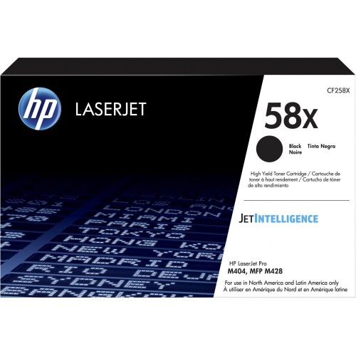 Cartucho de Tóner HP 58X Negro Original - Modelo CF258X - Compatible con LaserJet Pro M404 y M428