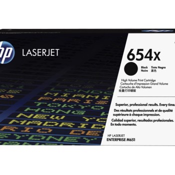 Cartucho de Tóner HP 654X Negro Original Alto Rendimiento para LaserJet Enterprise M651 - Modelo CF330X