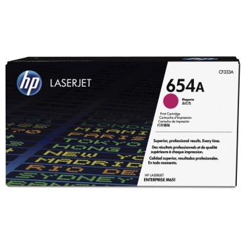 Cartucho de Tóner HP 654A Magenta Original para LaserJet Enterprise M651 - Modelo CF333A