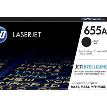 Cartucho de Tóner HP 655A Negro Original para LaserJet Enterprise - Modelo CF450A