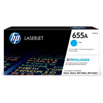 Cartucho de Tóner HP 655A - Cian - LaserJet - Original (CF451A) - CF451A