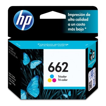 Cartucho de Tinta HP 662 Tricolor Original CZ104AL - Compatible con Deskjet Ink Advantage