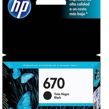 Cartucho de Tinta HP 670 Negra Original - CZ113AL - Compatible con Deskjet Ink Advantage Cartucho de Tinta HP 670 Negra Original - CZ113AL - Compatible con Deskjet Ink Advantage