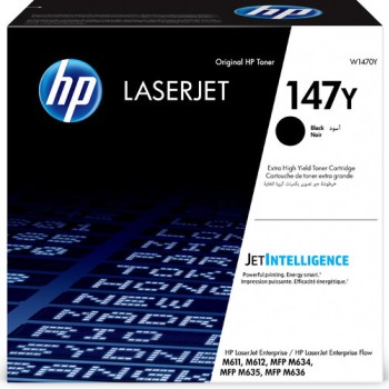 Cartucho de Tóner HP 147Y Negro Original Alto Rendimiento para LaserJet Enterprise - W1470Y
