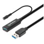 Extensión Activa Manhattan 153768 - USB-A - Macho a Hembra - 15m - Negro - 153768