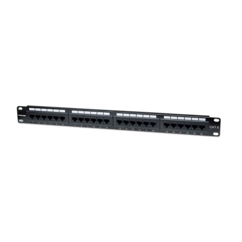 Panel de Parcheo Intellinet Cat6 24 Puertos para Redes Gigabit Ethernet Modelo 520959
