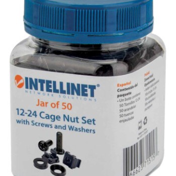 Kit de Tornillos Intellinet 50 Piezas Enjaulados 12-24 Modelo 715157 Kit de Tornillos Intellinet 50 Piezas Enjaulados 12-24 Modelo 715157