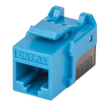 Conector Jack Intellinet Cat6a RJ-45 Azul con Contactos Dorados Modelo 772334