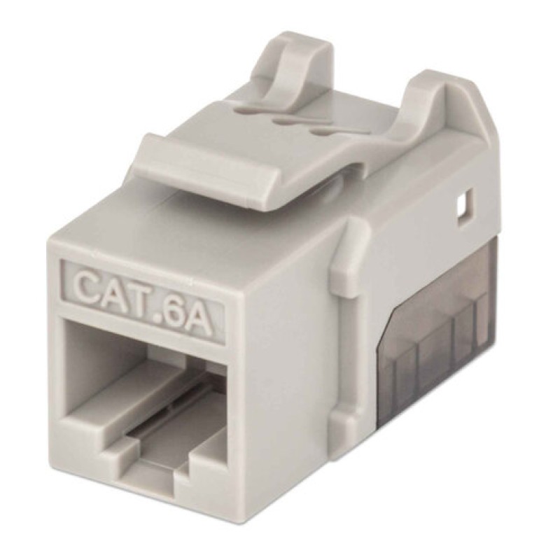 Jack Intellinet - Cat6a - RJ-45 - Gris con Negro - 772341