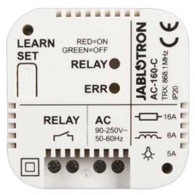 Relé de Alimentación Jablotron AC-160-C - Inalámbrico - Multifunción - IP20 - AC-160-C