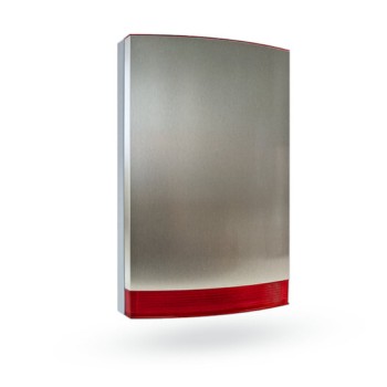 Parte inferior con la electrónica de Sirena Jablotron JA-163A-BASE-RB - Inalámbrica - Exterior - IP44 - Hasta 300 m - Alimentada por Batería de litio de tipo BAT-100A - JA-163A-BASE-RB