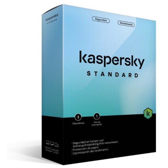 Antivirus Kaspersky Standard - 3 Dispositivos - 1 Año - TMKS-402