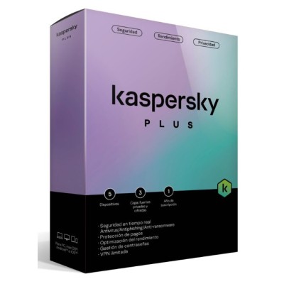Antivirus Kaspersky Plus - 5 Dispositivos - 1 Año - Caja - TMKS-407