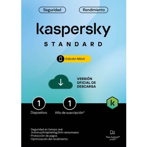 Antivirus Kaspersky Standard Mobile - Protección para 1 Dispositivo Móvil por 1 Año - TMKS-464 Antivirus Kaspersky Standard Mobile - Protección para 1 Dispositivo Móvil por 1 Año - TMKS-464