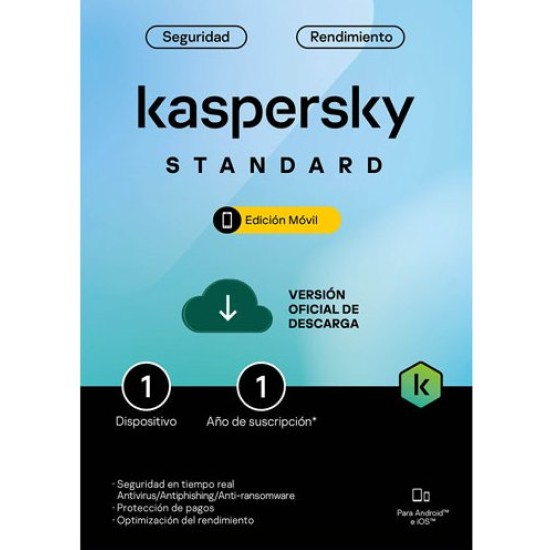 Antivirus Kaspersky Standard Mobile - 1 Dispositivo - 1 Año  - TMKS-464