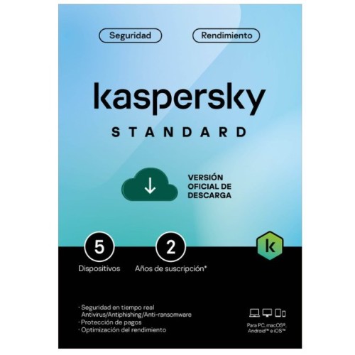 Antivirus Kaspersky Standard - Protección para 5 Dispositivos - 2 Años - Modelo TMKS-468 Antivirus Kaspersky Standard - Protección para 5 Dispositivos - 2 Años - Modelo TMKS-468