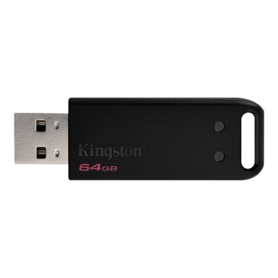 Memoria USB Kingston DataTraveler DT20 - 64GB - USB 2.0 - Negro - 2 Piezas - DT20/64GB-2P