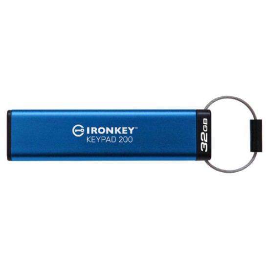 Memoria USB Kingston Keypad 200 - 32GB - USB 3.2 - Azul - IKKP200/32GB