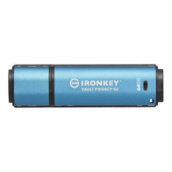 Memoria USB Kingston IronKey Vault Privacy 50 64GB USB-C Azul Seguridad