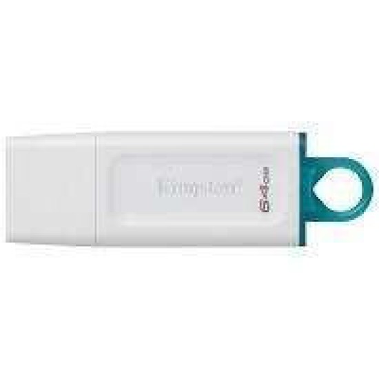 Memoria USB Kingston DataTraveler Exodia - 64GB - USB 3.2 - Blanco con Anillo Azul Transparente - KC-U2G64-5R