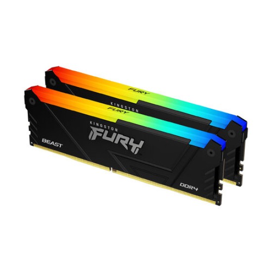 Memoria RAM Kingston FURY Beast RGB - DDR4 - 32GB (2x16GB) - 2666MHz - UDIMM - para PC - KF426C16BB12AK2/32
