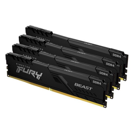 Memoria RAM Kingston FURY Beast - DDR4 - 32GB (4x8GB) - 3200MHz - DIMM - para PC - KF432C16BBK4/32