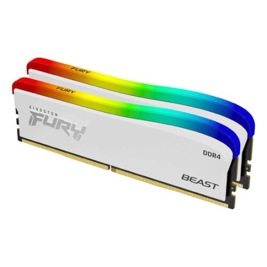 Memoria RAM Kingston FURY Beast RGB Special Edition - DDR4 - 16GB (2x 8GB) - 3600MHz - UDIMM - para PC - Blanco - KF436C17BWAK2/16