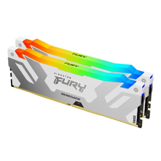 Memoria RAM Kingston FURY Renegade RGB - DDR5 - 64GB (2x32GB) - 6000MHz - DIMM - Para PC - Blanco - KF560C32RWAK2-64