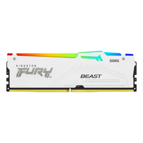 Memoria RAM Kingston FURY Beast RGB - DDR5 - 64GB (2x32GB) - 6000MHz - UDIMM - Para PC - Blanco - KF560C40BWAK2-64