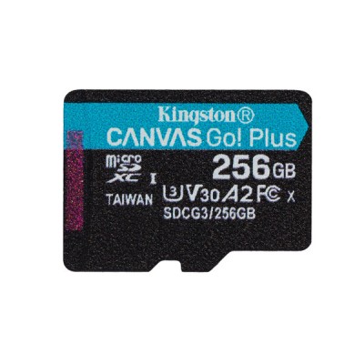 Memoria MicroSDXC Kingston Technology Canvas Go! Plus - 256GB - Clase 10 - UHS-II - S/Adaptador - SDCG3/256GBSP