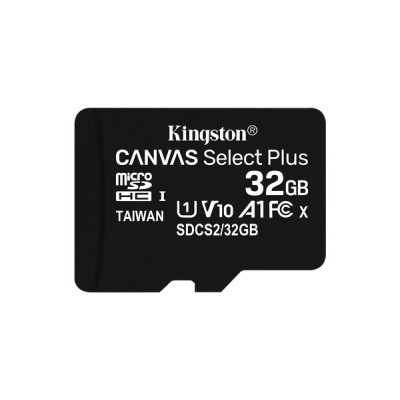 Memoria MicroSDHC Kingston Canvas - 32GB - 100mb/s - Con Adaptador - 3 Piezas - SDCS2/32GB-3P1A