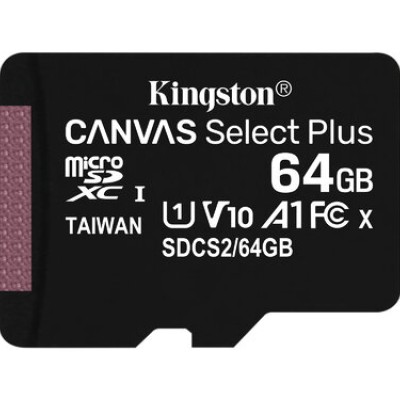 Memoria MicroSD Kingston Canvas Select Plus - 64GB - Clase 10 - SDCS2/64GBSP