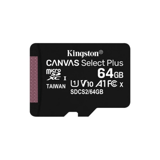 Memoria MicroSD Kingston Canvas Select Plus - 64GB - Clase 10 - SDCS2/64GBSP