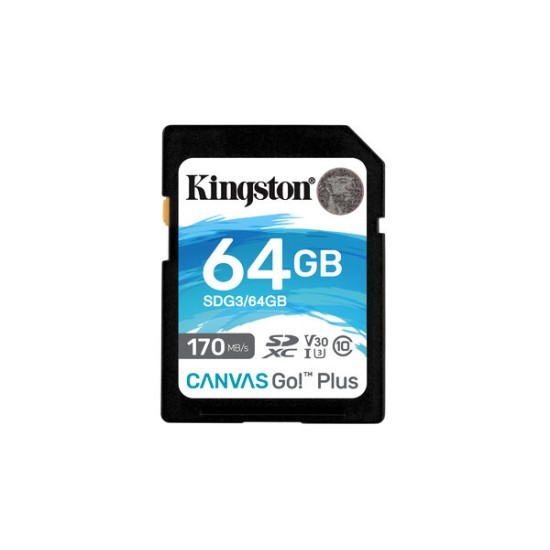 Memoria SDXC Kingston Canvas Go! Plus - 64GB - Clase 10 - UHS-I - SDG3/64GB