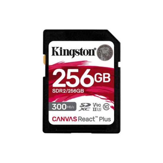 Memoria SD Kingston Canvas React Plus - 256GB - Clase 10 - UHS-II - SDR2/256GB