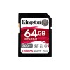 Memoria SDHC Kingston Canvas React Plus - 64GB - UHS-II - SDR2/64GB Memoria SDHC Kingston Canvas React Plus - 64GB - UHS-II - SDR2/64GB