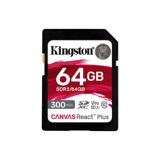 Memoria SDHC Kingston Canvas React Plus - 64GB - UHS-II  - SDR2/64GB