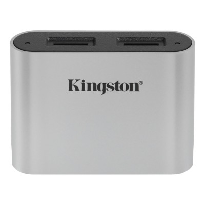 Lector de Tarjetas Kingston Workflow microSD Reader - 2 Tarjetas microSD - USB 3.2 - Negro con Plata - WFS-SDC