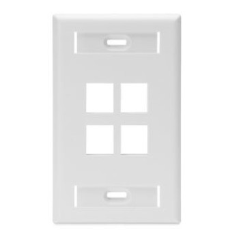 Placa de Pared LEVITON - 4 Salidas - Blanco - 42080-4WS