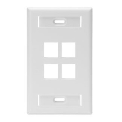 Placa de Pared LEVITON - 4 Salidas - Blanco - 42080-4WS