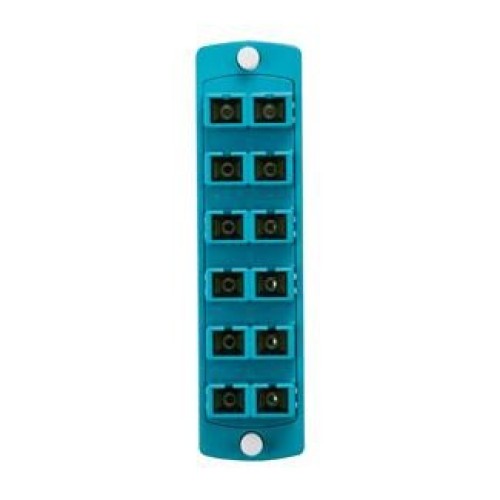 Cassete de Fibra Óptica LEVITON SC 12 Puertos Turquesa Modelo 5F100-2QC