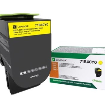 Tóner Lexmark Amarillo Original Modelo 71B40Y0 - Compatible con CX317dn, CX417de, CS317dn, CS417dn