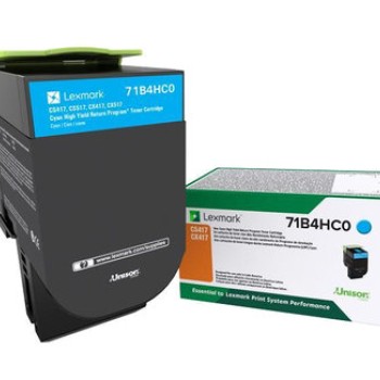 Tóner Lexmark Cian Alto Rendimiento 3500 Páginas Modelo 71B4HC0