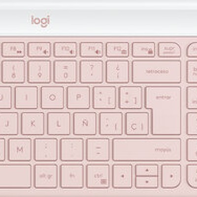 Kit Teclado y Mouse Logitech MK470 - Inalámbrico - USB - Rosa - 920-011312