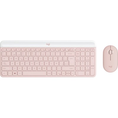 Kit Teclado y Mouse Logitech MK470 - Inalámbrico - USB - Rosa - 920-011312