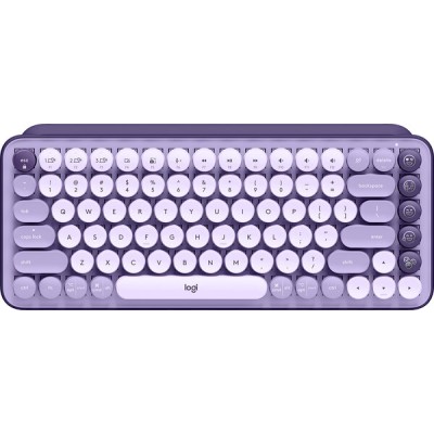 Teclado Logitech Pop Keys - Inalámbrico - Bluetooth - Multimedia - Morado - 920-011519