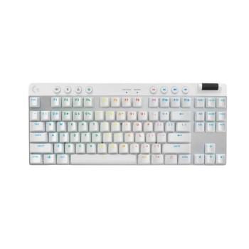 Teclado Gamer Logitech PRO X TKL - Inalámbrico - Multimedia - RGB - Blanco - 920-012143