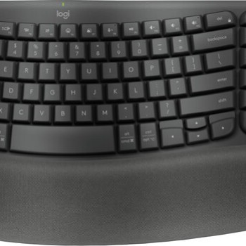 Teclado Logitech Wave Keys Inalámbrico Ergonómico USB Negro Modelo 920-012278