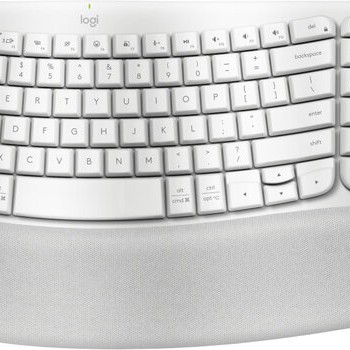 Teclado Logitech Wave Keys Inalámbrico Ergonómico USB Blanco Modelo 920-012279