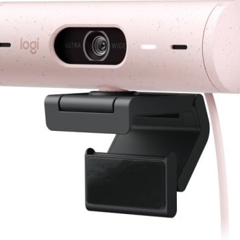 Cámara Web Logitech Brio 500 Full HD 1080P con Micrófono USB-C Rosa - 960-001418